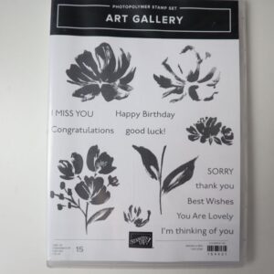 Stampin’ Up! Art Gallery photopolymer stamp set with floral images and sentiments