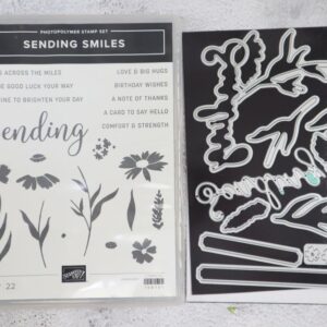 Stampin’ Up! Sending Smiles bundle with photopolymer stamp set and coordinating metal dies