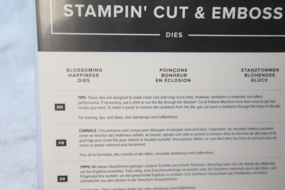 Stampin’ Up! Blossoming Happiness Dies set in original packaging