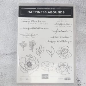 Stampin’ Up! Happiness Abounds Photopolymer Stamp Set with floral images and sentiments