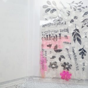 Stampin’ Up! Simply Fabulous photopolymer stamp set in case showing clear stamps with floral and sentiment designs.