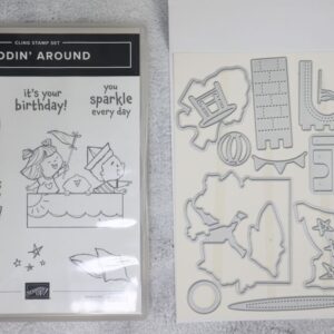 Kiddin’ Around Stampin’ Up! bundle with cling stamps and coordinating dies.
