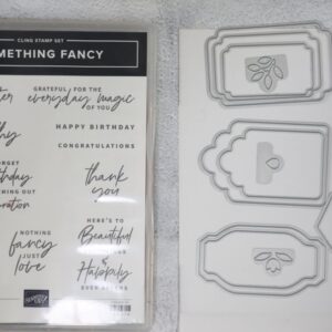 The Something Fancy cling stamp set includes 10 versatile greetings for birthdays, weddings, thank you, sympathy, and everyday cards.