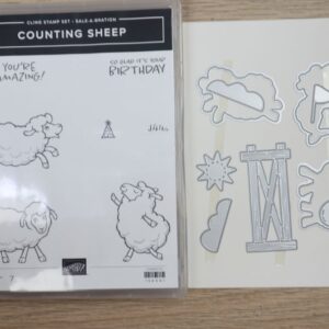 Complete Counting Sheep Bundle including cling stamp set and matching dies.