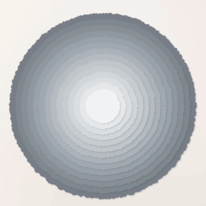 Deckled Circles Dies layered die-cut sample shown in grayscale gradient