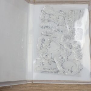 Easter Bunny stamp set – photopolymer stamps inside the case