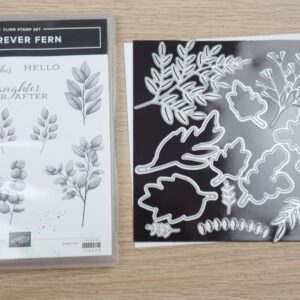 Forever Fern stamp set and Forever Flourishing dies displayed together.