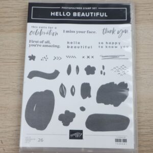 Inside the Hello Beautiful stamp case showing the unused photopolymer stamps.”