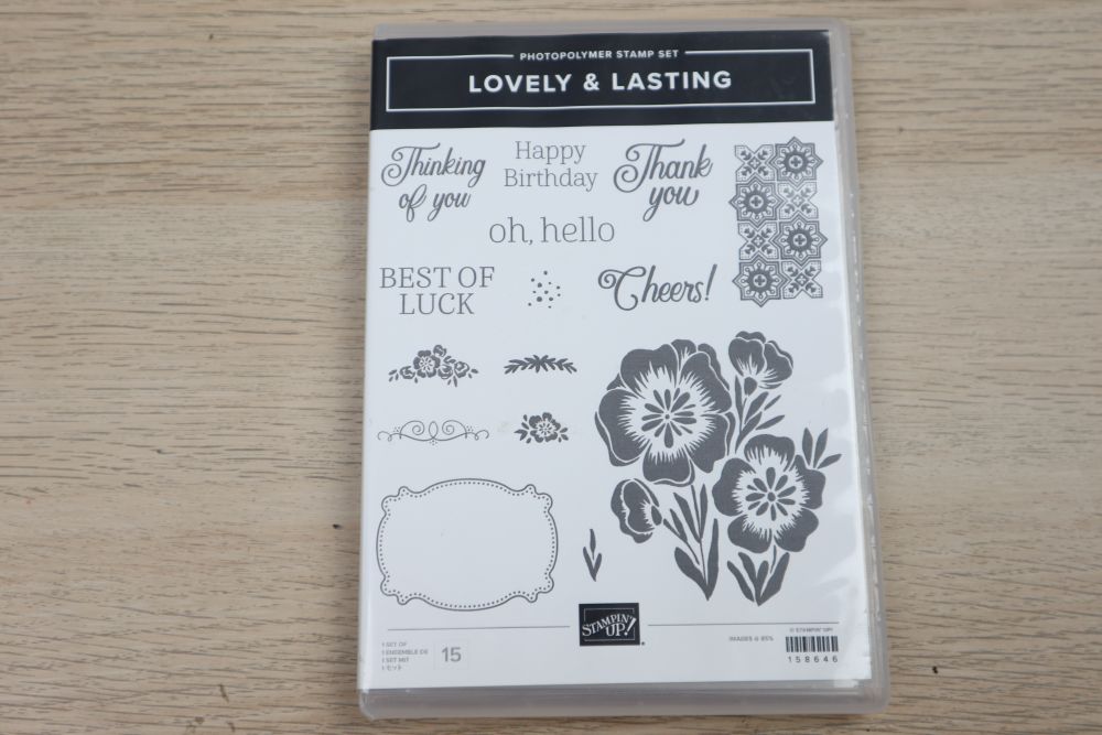 Lovely & Lasting stamp set in original case showing full stamp index sheet.