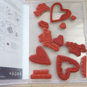 Meant to Be stamp set case cover with heart designs and sentiments