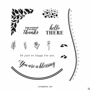 Around the Bend stamp set case showing all 14 cling stamp designs.