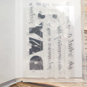 Inside view of the Documenting the Day photopolymer stamps in clear case.